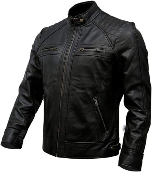 The Jamil Genuine Leather Jacket for Men, Black Leather Jacket for Men, Fashion Jacket for Men, Biker Leather Jacket for Men