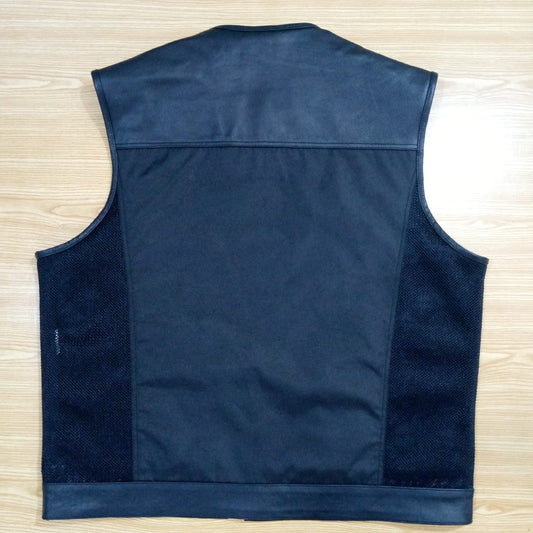 Premium Genuine Leather Vest for Men, Leather & Corduroy Vest for Biker, Custom Vest for Men