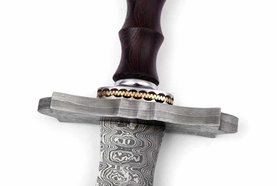 Custom Handmade HAND FORGED Damascus Steel Templar Sword DAGGER VIKING SWORD