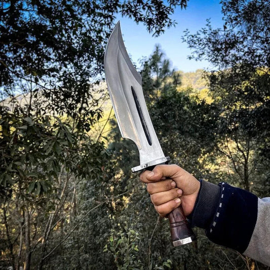 20" WKC Handmade Carbon Steel Blade Heavy Machete Bowie Hunting Knife Camping