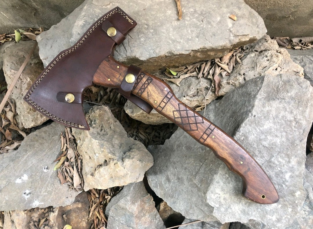 Handmade Viking Axe Camping Axe Full Tang Axe Tomahawk Hatchet Rescue Axe RnD
