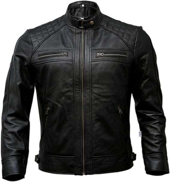 The Jamil Genuine Leather Jacket for Men, Black Leather Jacket for Men, Fashion Jacket for Men, Biker Leather Jacket for Men