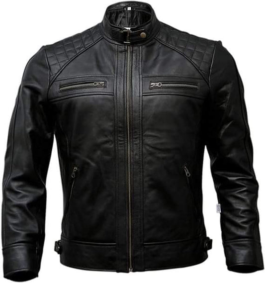 The Jamil Genuine Leather Jacket for Men, Black Leather Jacket for Men, Fashion Jacket for Men, Biker Leather Jacket for Men