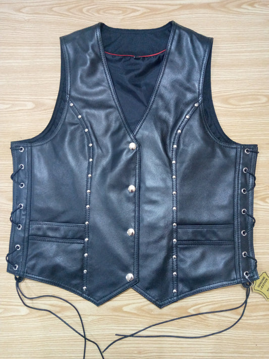 Premium Genuine Leather Vest for Biker, Leather Vest for Men, Western Leather Vest - The Jamil