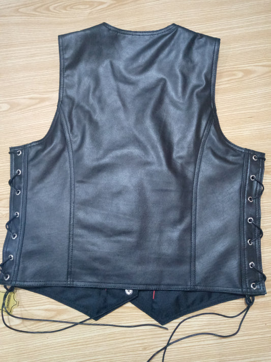 Premium Genuine Leather Vest for Biker, Leather Vest for Men, Western Leather Vest - The Jamil