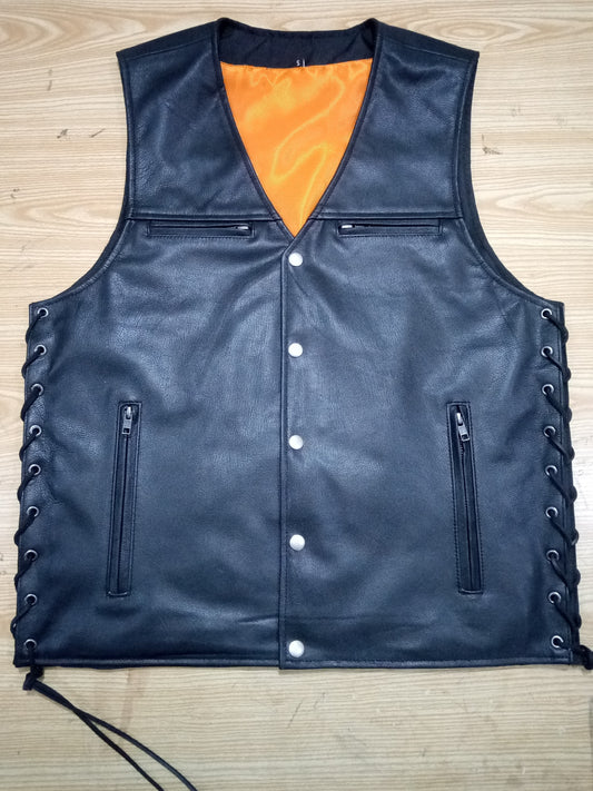 Premium Genuine Leather Vest for Biker, Leather Vest for Men, Western Leather Vest