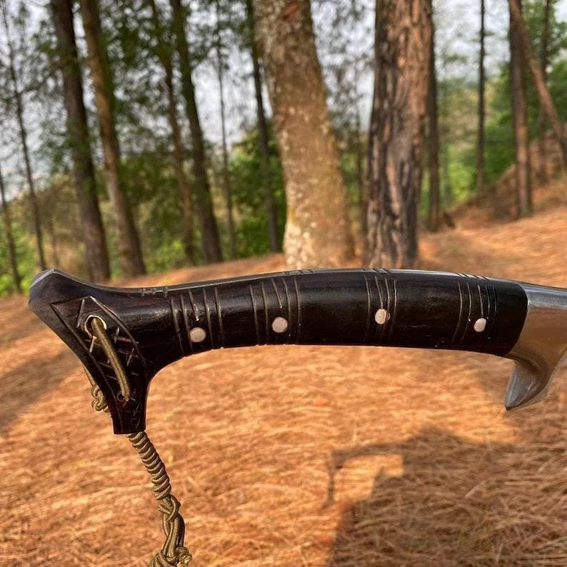 Custom Handmade Carbon Steel Blade Bowie Machete Kukri Hunting Knife Camping