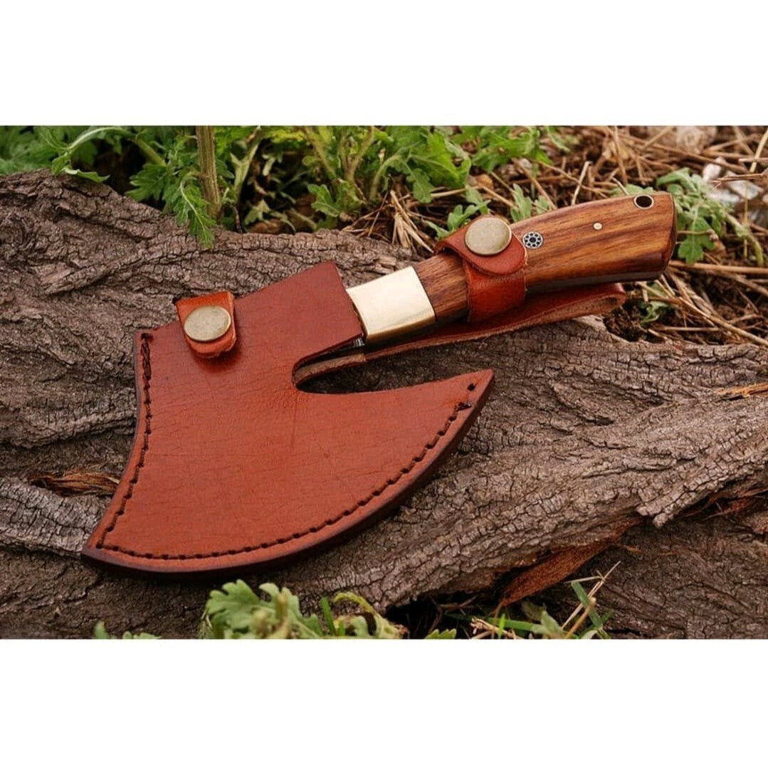 CUSTOM HANDMADE Damascus Steel VIKING HATCHET TOMAHAWK HUNTING AXE  CAMPING AXE