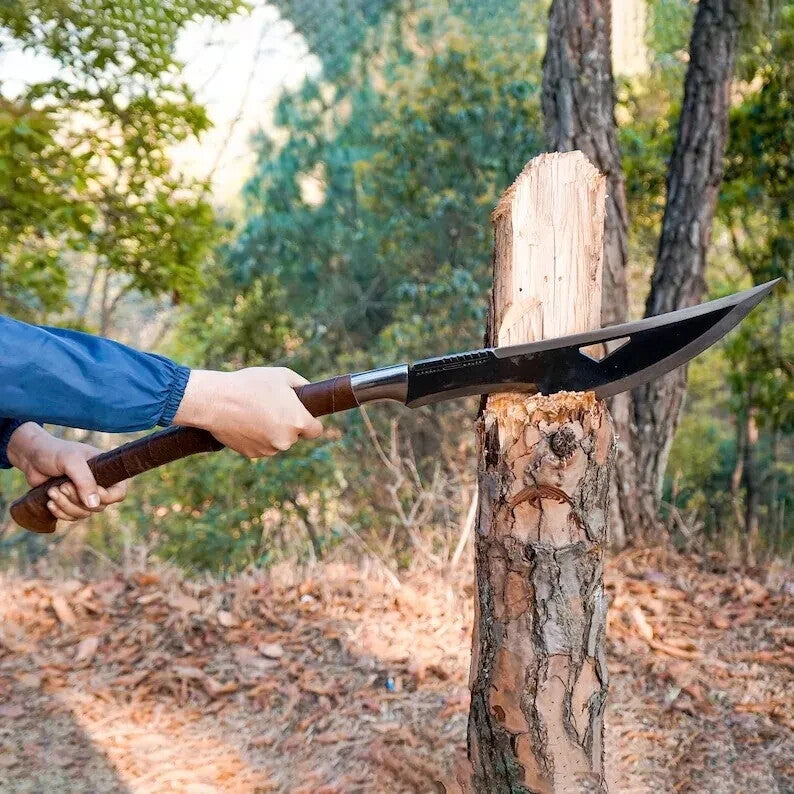 Custom Handmade Carbon Steel Blade Bowie Machete Kukri Hunting Knife Camping