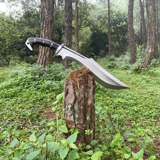 Custom Handmade Carbon Steel Blade Bowie Machete Kukri Hunting Knife Camping