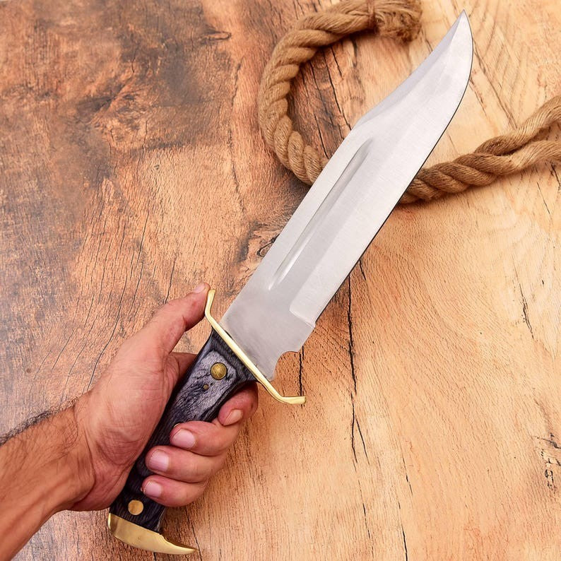 Custom Handmade Carbon Steel Blade Survival Bowie Knife | Hunting Knife Camping