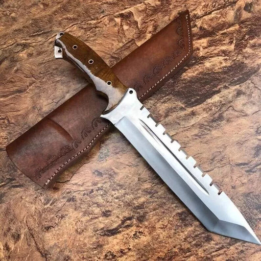 Custom Handmade Carbon Steel Blade Bowie Machete Kukri Hunting Knife Camping