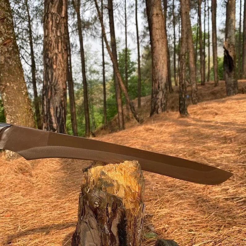 Custom Handmade Carbon Steel Blade Bowie Machete Kukri Hunting Knife Camping