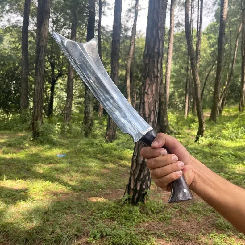 20" WKC Handmade Carbon Steel Blade Jungle Machete Bowie Hunting Knife Camping