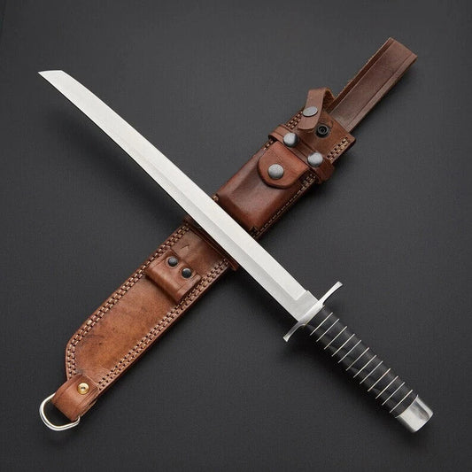 CUSTOM HANDMADE D2 TOOL STEEL BATTLE READY HUNTING SWORD CAMPING SWORD/SHEATH