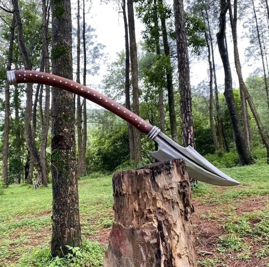 34" Custom Handmade Carbon Steel Wood Cutting Viking Axe Hunting Camping Axe