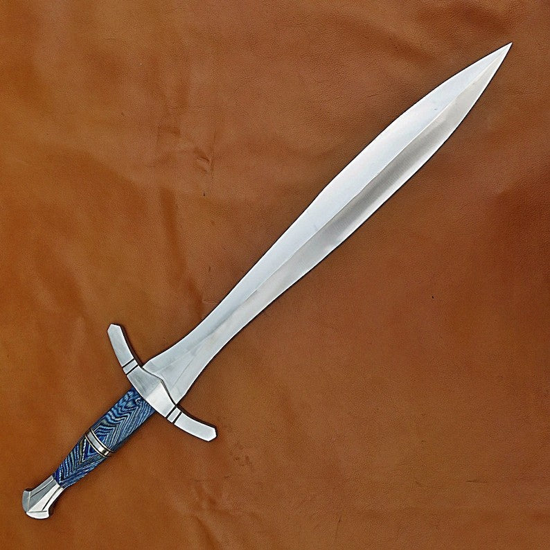 Custom Handmade Carbon Steel Blade Celtic Leaf Sword | Hunting Sword Camping