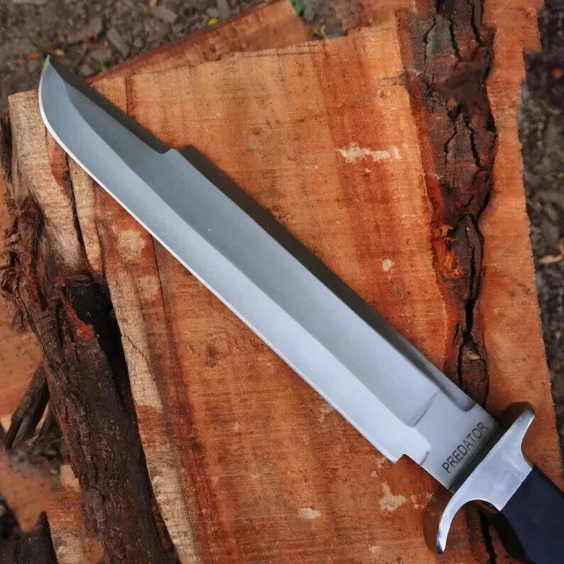 23" HANDMADE D2 STEEL HIGH POLISH HUNTING PREDATOR BOWIE MACHETE KNIFE  KUKRI