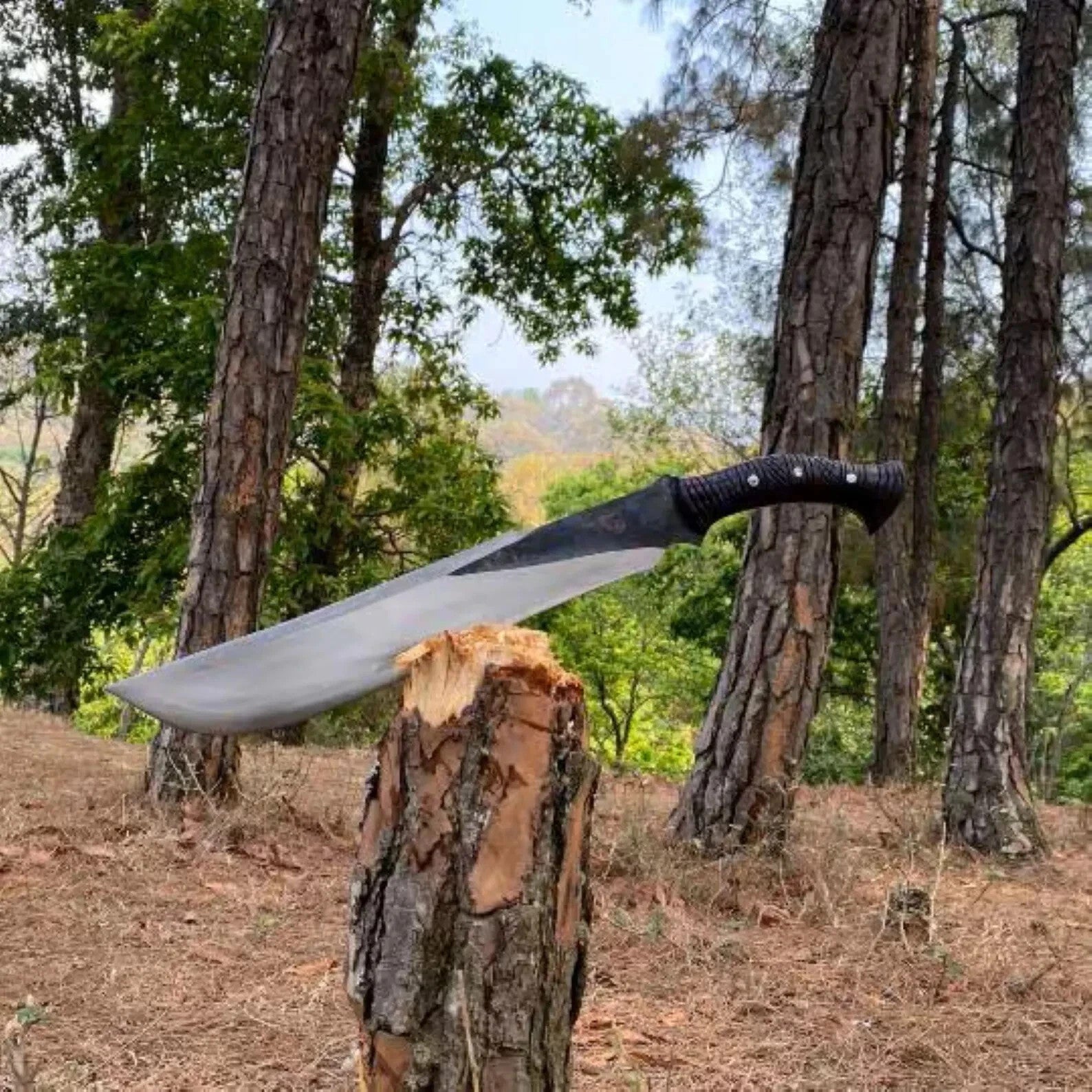 Custom Handmade Carbon Steel Blade Bowie Machete Knife | Hunting Knife Camping