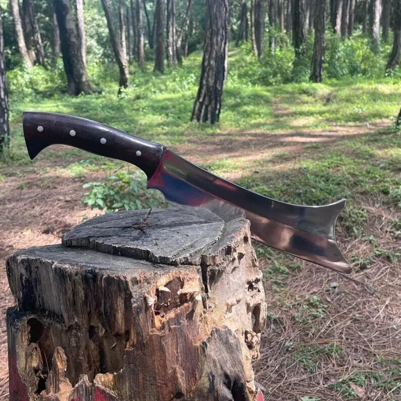 20" WKC Handmade Carbon Steel Blade Jungle Machete Bowie Hunting Knife Camping