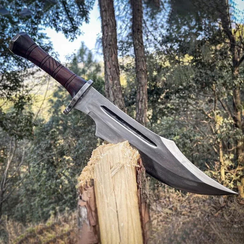 20" WKC Handmade Carbon Steel Blade Heavy Machete Bowie Hunting Knife Camping